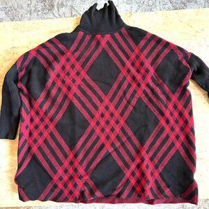 Joseph A womens turtleneck sweater red black size XS